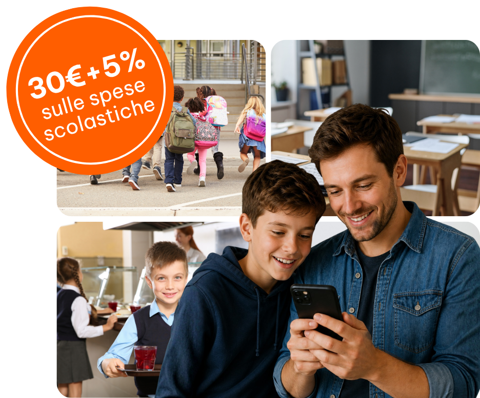 30€ + 5% sulle spese scolastiche