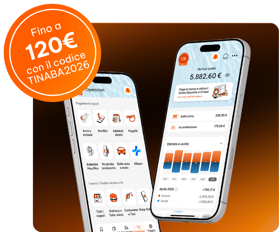 Fino a 120€ con il codice TINABA2026